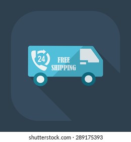 Flat modern design with shadow icons car shipping
