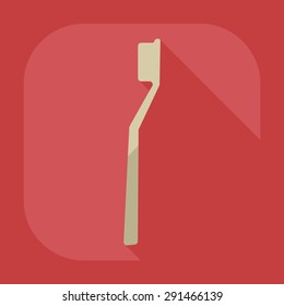 Flat modern design with shadow icons tooth brush