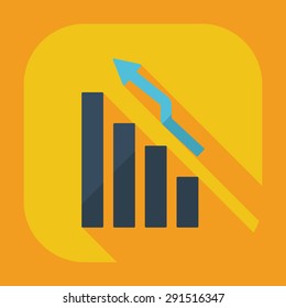 Flat modern design with shadow icons business graph