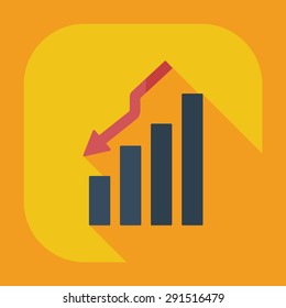 Flat modern design with shadow icons business graph