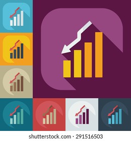 Flat modern design with shadow icons business graph