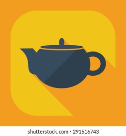 Flat modern design with shadow icons kettle