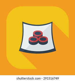 Flat modern design with shadow icons Japanese sushi