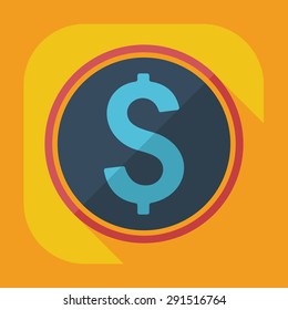 Flat modern design with shadow icons currency unit