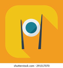 Flat modern design with shadow icons Japanese sushi