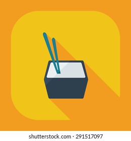 Flat modern design with shadow icons Japanese sushi