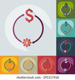 Flat modern design with shadow icons business icon