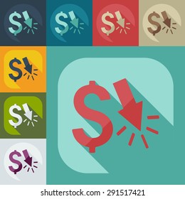 Flat modern design with shadow icons business icon