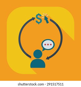 Flat modern design with shadow icons business icon