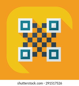 Flat modern design with shadow icons QR code