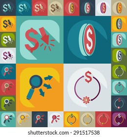 Flat modern design with shadow icons business icon