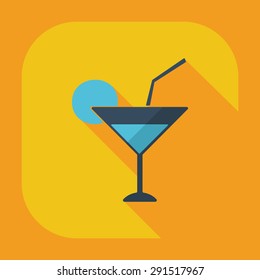 Flat modern design with shadow icons beverage
