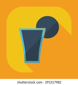 Flat modern design with shadow icons beverage