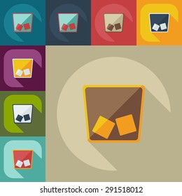 Flat modern design with shadow icons beverage