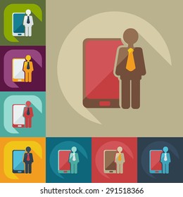 Flat modern design with shadow icons business icon