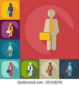 Flat modern design with shadow icons business icon