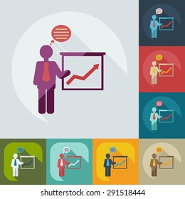 Flat modern design with shadow icons business icon