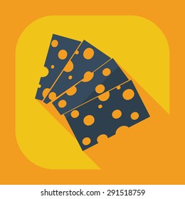 Flat modern design with shadow icons cheese