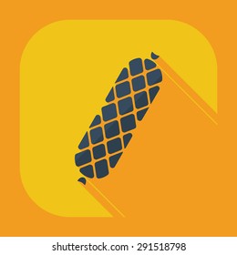 Flat modern design with shadow icons sausages