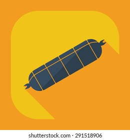 Flat modern design with shadow icons sausages