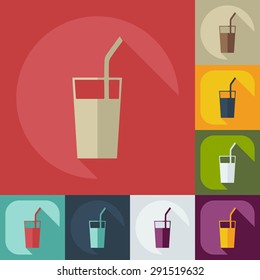 Flat modern design with shadow icons coffee