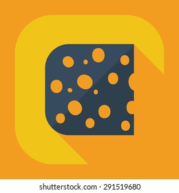 Flat modern design with shadow icons cheese