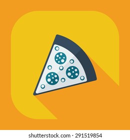Flat modern design with shadow icons pizza