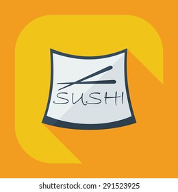 Flat modern design with shadow icons Japanese sushi