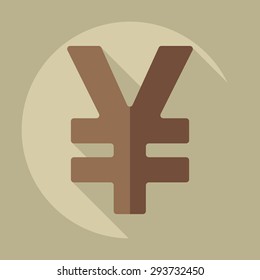 Flat modern design with shadow icons currency unit