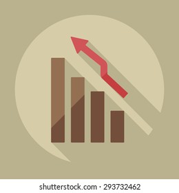 Flat modern design with shadow icons business graph