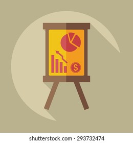 Flat modern design with shadow icons business graph