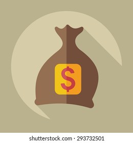 Flat modern design with shadow icons piggy bag