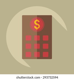 Flat modern design with shadow icons bank building