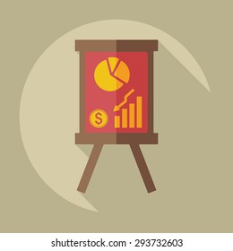 Flat modern design with shadow icons business graph