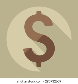 Flat modern design with shadow icons currency unit