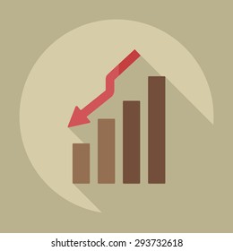 Flat modern design with shadow icons business graph