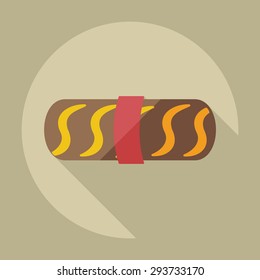 Flat modern design with shadow icons Japanese sushi
