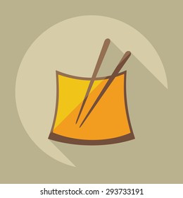 Flat modern design with shadow icons Japanese sushi