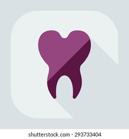 Flat modern design with shadow icons tooth