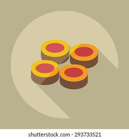 Flat modern design with shadow icons Japanese sushi