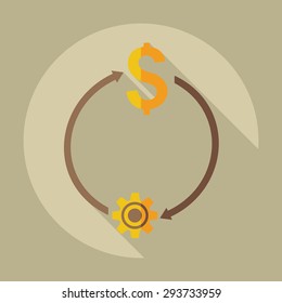 Flat modern design with shadow icons business icon