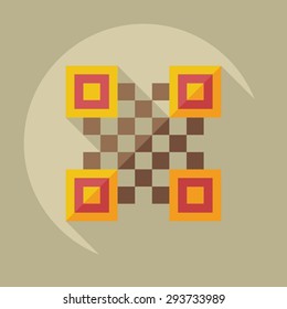Flat modern design with shadow icons QR code
