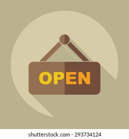 Flat modern design with shadow icons open label