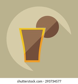 Flat modern design with shadow icons beverage
