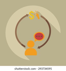 Flat modern design with shadow icons business icon