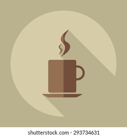 Flat modern design with shadow icons beverage
