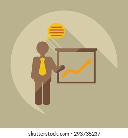 Flat modern design with shadow icons business icon