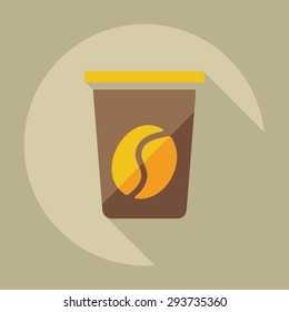 Flat modern design with shadow icons beverage