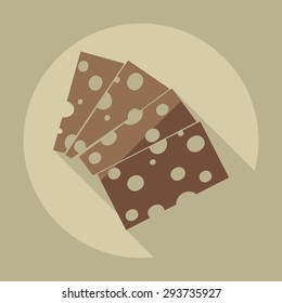 Flat modern design with shadow icons cheese