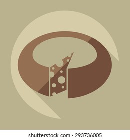 Flat modern design with shadow icons cheese